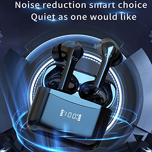 Wireless Earbuds Bluetooth Headphones with Mic, 60H Playback and LED Display, Wireless Charging Case and Noise Cancelling Earphones, IPX5 Waterproof Headset for Android iOS Music,Gym,Sports