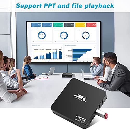 4K@60hz MP4 Media Player Support 8TB HDD/ 256G USB Drive/SD Card with HDMI/AV Out for HDTV/PPT MKV AVI MP4 H.265-Support Advertising Subtitles/Timing, Networkable, Mouse&Keyboard Control