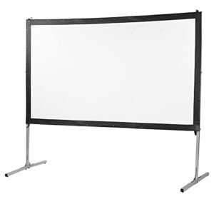 projector screen, projection pvc projection screen 16:9 100 inches plug pin type 4k ultra hd aluminum alloy with stand for projector for outdoor