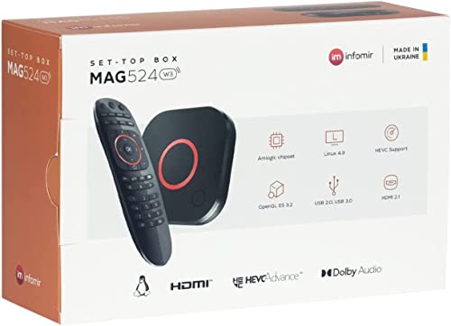 Open Box - Genuine Mag 524W3 4K , Built-in Dual Band 2.4G/5G WiFi, Free Remote Control,HDMI Cable and US Plug - Mag524W3 - Mag 524 W3 - Replacement for 324w2 and 424W3