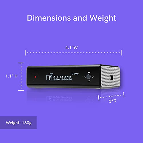 Teradek Vidiu X Ultra-Slim HD Live Streaming Encoder, Stream Live 1080p Video on Facebook, YouTube and More with Network Bonding and H.264 Compression, HDMI, RTMP(S), USB-C Power Input