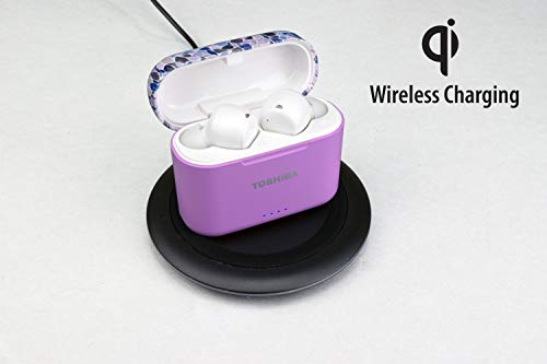 Toshiba Air Pro 2 True Wireless Stereo Earphones with Qi Wireless Charging, Lavender Terrazzo (RZE-BT750E)