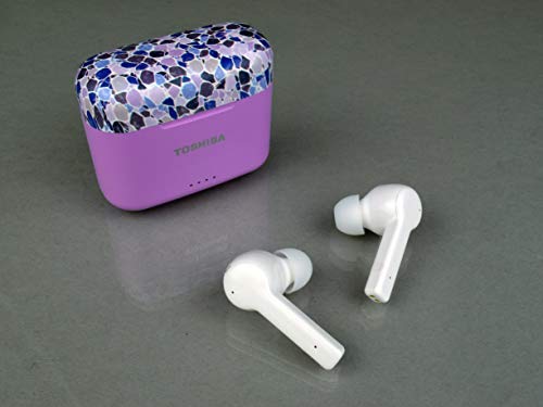 Toshiba Air Pro 2 True Wireless Stereo Earphones with Qi Wireless Charging, Lavender Terrazzo (RZE-BT750E)