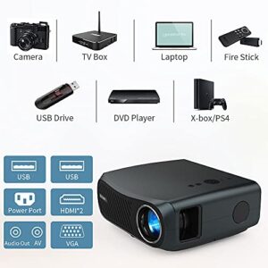 Native 1080P 5G WiFi Bluetooth Projector,10000L Wireless Outdoor Movie Projector 4K Cinema, Smart Home Theater Android Projector with 15W Speaker & Auto Keystone for iOS/Android Phone/TV Stick/PS5/DVD