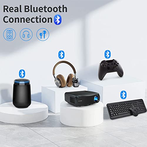 Native 1080P 5G WiFi Bluetooth Projector,10000L Wireless Outdoor Movie Projector 4K Cinema, Smart Home Theater Android Projector with 15W Speaker & Auto Keystone for iOS/Android Phone/TV Stick/PS5/DVD