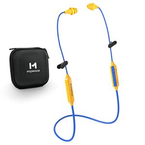 mipeace bluetooth work earplugs headphone, wireless in-ear noise isolating earbuds,29db noise reduction headphone with mic and control,19+ hours battery for lawn mowing safety industrial construction