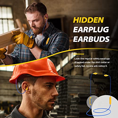 MIPEACE Bluetooth Work Earplugs Headphone, Wireless in-Ear Noise Isolating Earbuds,29dB Noise Reduction Headphone with Mic and Control,19+ Hours Battery for Lawn Mowing Safety Industrial Construction