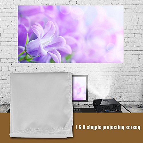 60-120 Inch Projector Screen 16:9 HD Foldable Anti-Crease Portable Projector Movies Screen for Home Theater Outdoor Indoor Support Projection (120 inches)