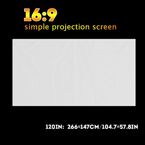 60-120 Inch Projector Screen 16:9 HD Foldable Anti-Crease Portable Projector Movies Screen for Home Theater Outdoor Indoor Support Projection (120 inches)