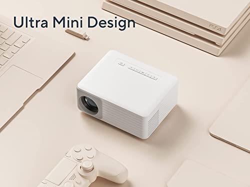 Mini Projector, AKIYO Portable Movie Projector for Outdoor, Support 1080P, ±15° Keystone, Max 120" Screen, for Kids, Young, Gift, Compatible with Smartphone, Computer, TV Stick, U Disk, Speaker