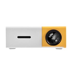 mini projector portable indoor/outdoor 1080p led projector for home cinema theater movie projectors support hdmi, av, usb input laptop pc smartphone pocket projector for party great gift (yellow)