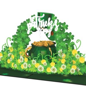 st patricks day pop up cards by 22craft – clover st patricks pop up card 6″x 8″ – 3d st patricks day cards, saint patrick’s pop up cards for family, friend, husband, wife, her, him, kids