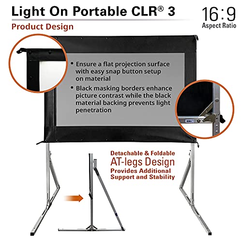 Elite Screens Light-On Series, 60-inch Diag.16:9, Ceiling Ambient Light Rejecting Folding-Frame Portable Projector Projection Screen, Exclusively for Ultra Short Throw Projectors, LPS60H-CLR3, Silver