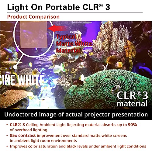 Elite Screens Light-On Series, 60-inch Diag.16:9, Ceiling Ambient Light Rejecting Folding-Frame Portable Projector Projection Screen, Exclusively for Ultra Short Throw Projectors, LPS60H-CLR3, Silver