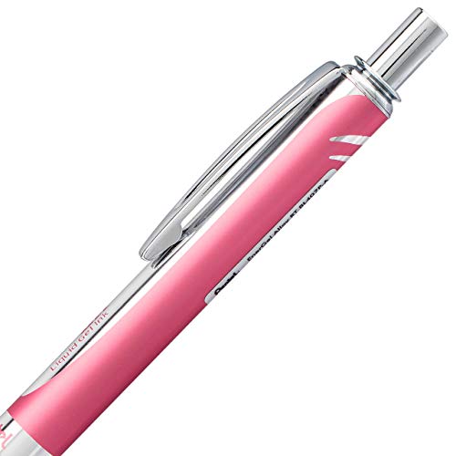 Pentel BL407PBPA EnerGel Alloy RT Premium Liquid Gel Pen, 0.7mm, Pink Barrel, Black Ink, 1 Count