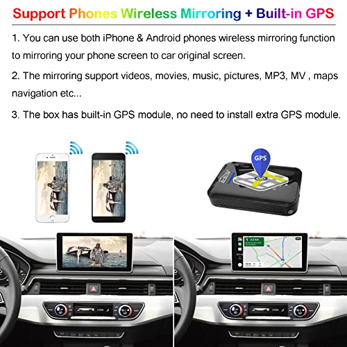 MMB 3RD Wireless CarPlay Multimedia TV Video Dongle AI Box, 4GB+64GB Android 11.0 OS, Wireless Mirroring, HDMI Output, USB Plays, Only Support 2017-2022 Cars with Factory Wired CarPlay Function