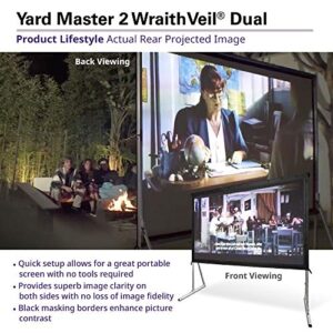 Elite Screens Yard Master 2 WraithVeil Projector Screen 180-INCH 16:9 Front and Rear 4K/8K Ultra HD Active 3D HDR Indoor Office OutdoorProjection Screens OMS180H2-DUAL US Based Company 2-YEAR WARRANTY