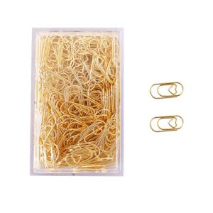 200 pcs small gold paper clips love heart shaped paperclips stainless steel in tinplate paper clips holder for office school home desk organizers