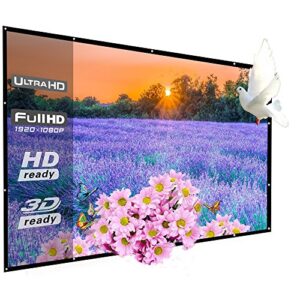 180 inch outdoor projector screen, wrlsun hd 16:9 large folding portable home theater movie screen for camping/office/party/double sided projection