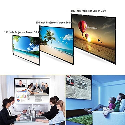 180 Inch Outdoor Projector Screen, WRLSUN HD 16:9 Large Folding Portable Home Theater Movie Screen for Camping/Office/Party/Double Sided Projection