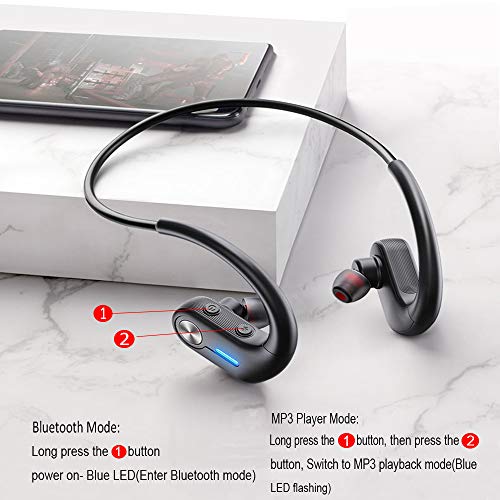 32GB MP3 Player Bluetooth 5.0 Sport Headphones MP3 Player Wireless Wearable Bluetooth Music Player IPX7 Sweatproof HiFi Stereo MP3 Player for Running Gym Jogging Hiking Working Driving