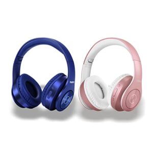 tuinyo bluetooth headphones wireless, over ear stereo wireless headset 40h playtime with deep bass, soft memory-protein earmuffs, built-in mic wired mode pc/cell phones/tv