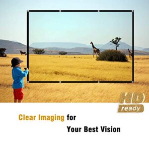 Projection Screen, 4K Projector Screen 120 inch, 16x9 HD 3D TV Projector Screen Outdoor Movie Screen Portable Projector Screen Foldable Projection Screen (120")