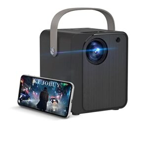 mini led wifi projector 5000 lux wireless screen mirroring 1080p supported 170” display portable outdoor movie projector compatible with smartphone tv box hdmi usb av theater projector beamer (black)