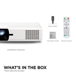 ViewSonic LS610HDH 4000 Lumens 1080p LED Projector w/ HV Keystone, LAN Control, HDR/HLG Support for Business and Education