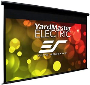 elite screens yard master electric 165″ outdoor motorized projector screen 16:9, rain water protection wireless remote control 8k 4k ultra hd 3d movie theater automatic projection | oms165h-electric