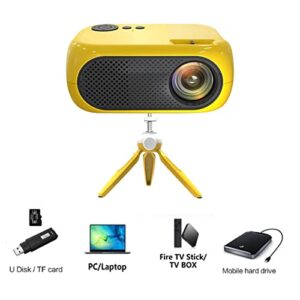 Projector, (U.S. Standard) LED Portable Mini Projector HD 1080P Projector U Disk Plug-in Card, Home HD Projector, with Tripod, External Audio Connection, Family Wonderful Gifts