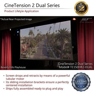 Elite Screens CineTension 2 WraithVeil Dual Projector Screen, 200-inch 16:9, Indoor Electric Motorized Automatic Front Rear Projection Movie Screen, TE200HR2-DUAL| US Based Company 2-Year Warranty