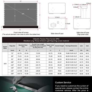 VIVID STORM SINCE 2004-Long Focus ALR Screen Material,White Housing Motorized Floor-Rising Projection Screen,Compatible with Lumen up to 2500ANSI of Ordinary Projector,VWSDSTALR120H