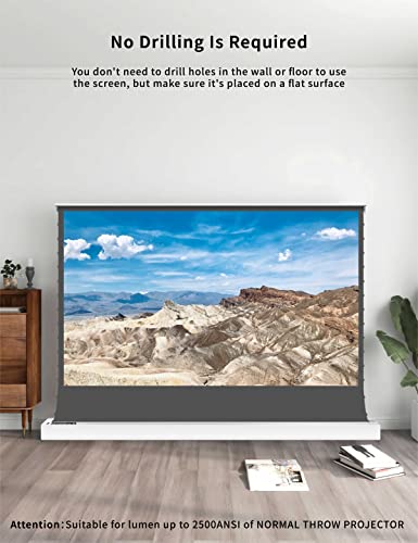 VIVID STORM SINCE 2004-Long Focus ALR Screen Material,White Housing Motorized Floor-Rising Projection Screen,Compatible with Lumen up to 2500ANSI of Ordinary Projector,VWSDSTALR120H