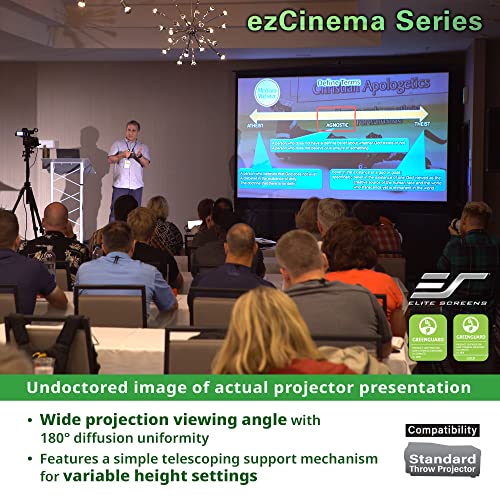 Elite Screens ezCinema 150" Diag. 4:3, Manual Pull Up Projector Screen, Movie Home Theater 8K 4K Ultra HD 3D Ready, 2-Year Warranty | F150NWV