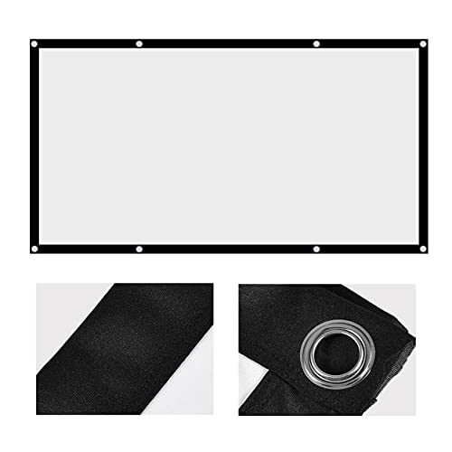 60-120 Inch Portable Foldable Non-Crease White Projector, Outdoor Camping Movie Curtain Projection Screen 16:9, Translucent Designed Projections Movies Screen for Open-Air Cinema(72-inch)