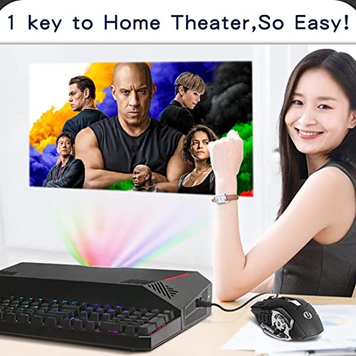 Projector Short Throw WiFi 5G All-in-One Projector Computer Laptop PC 1000ANSI Full HD DLP Display Native1080P FHD 4K Support 10’’-300’’ Equipped with Intel i7 Processor 8GB RAM 512G SSD Windows 10