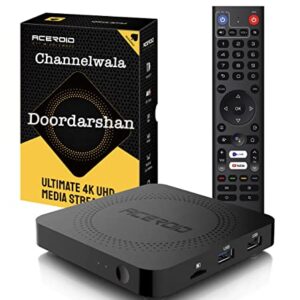 2023 Doordarshan TVPLUS PRO Sword 4K UHD IPTV Box Bluetooth Remote and Stalker Player & M3U Player & Recoding Capability with Dual Band 5G WiFi