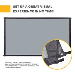 KODAK 120” Replacement Dual Projector Screen | Fast Fold Gray Front & Rear Projection Backdrop for Outdoor & Indoor Movies | Easy Clean, Glare Proof, Wrinkle Free Fabric