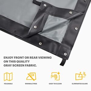 KODAK 120” Replacement Dual Projector Screen | Fast Fold Gray Front & Rear Projection Backdrop for Outdoor & Indoor Movies | Easy Clean, Glare Proof, Wrinkle Free Fabric