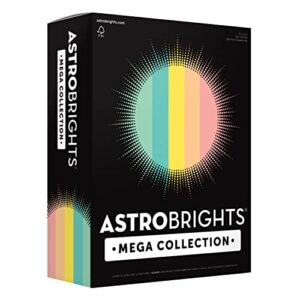 astrobrights mega collection, colored paper, punchy pastel 5-color assortment, 625 sheets, 24 lb./89 gsm, 8.5″ x 11″ – more sheets! (91732)