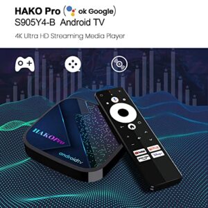 Google Certified Android 11.0 TV Box 4GB RAM 64GB ROM, Netflix 4K, Prime Video 4K, YouTube 4K, Disney+ 4K, 2.4G/5G WiFi, BT5.0, IR Remote Control, Media Player, Chromecast