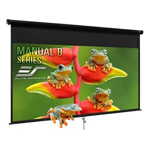 elite screens manual b series, 120-inch pull down projector screen with auto-lock mechanism, 4k / 8k 3d ultra hdr hd ready home cinema theater presentation education, m120h