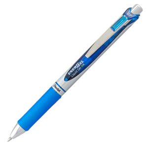 Pentel® EnerGel™ RTX Retractable Liquid Gel Pens, Medium Point, 0.7 mm, 54% Recycled, Blue Barrel, Blue Ink, Pack Of 12