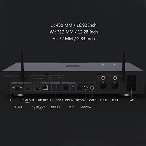 zidoo UHD3000 4K Media Player, Smart HDR Android TV Box | Internal DAC and Xmos | MQA Hardware decoding | Dual HDMI Output Ports | Dual Power Supply | USB DAC in and XLR Output