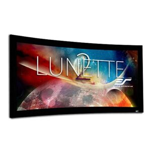 elite screens lunette 2 series, 115-inch diagonal 2.35:1, curved home theater fixed frame projector screen, curve235-115w2, cinewhite, 115″” diag. 2.35:1″
