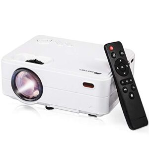 mini projector,movie portable projector, smartphone video projector 1080p supported 200 inches display, 55,000 hrs led projector compatible with laptop/hdmi/vga/usb home entertainment