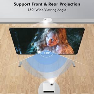 Tangkula 100 Inch Projector Screen with Stand, Portable Front & Rear Projection Screen 16:9 HD 4K Wrinkle-Free Polyester Fabric Projection Movie Screen with Carry Bag for Indoor Outdoor