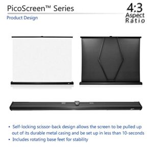 Elite Screens PicoScreen Series, Light-Weight Pull Up Manual Projector Screen, 45-inch 16:9, Portable Table-Top Pull-Up Home Theater Movie Office Classroom Fiberglass Projection Screen, PC45W, Black