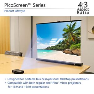 Elite Screens PicoScreen Series, Light-Weight Pull Up Manual Projector Screen, 45-inch 16:9, Portable Table-Top Pull-Up Home Theater Movie Office Classroom Fiberglass Projection Screen, PC45W, Black